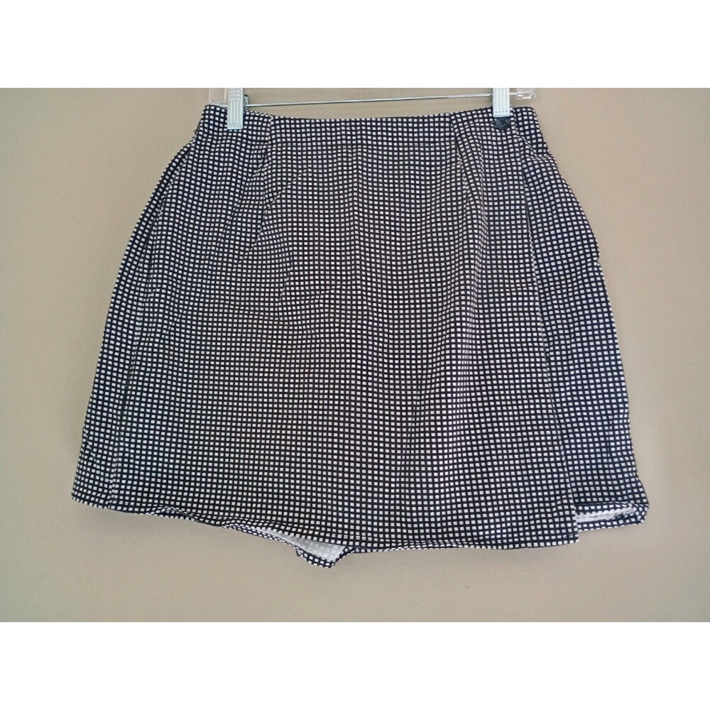 Russ by Liz Claiborne Black White 100% Cotton Short SKORT Size 8